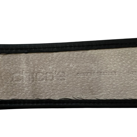 Chico\'s Leopard Print Furry Leather Belt with Black Trim EUC M or 38” main image 5